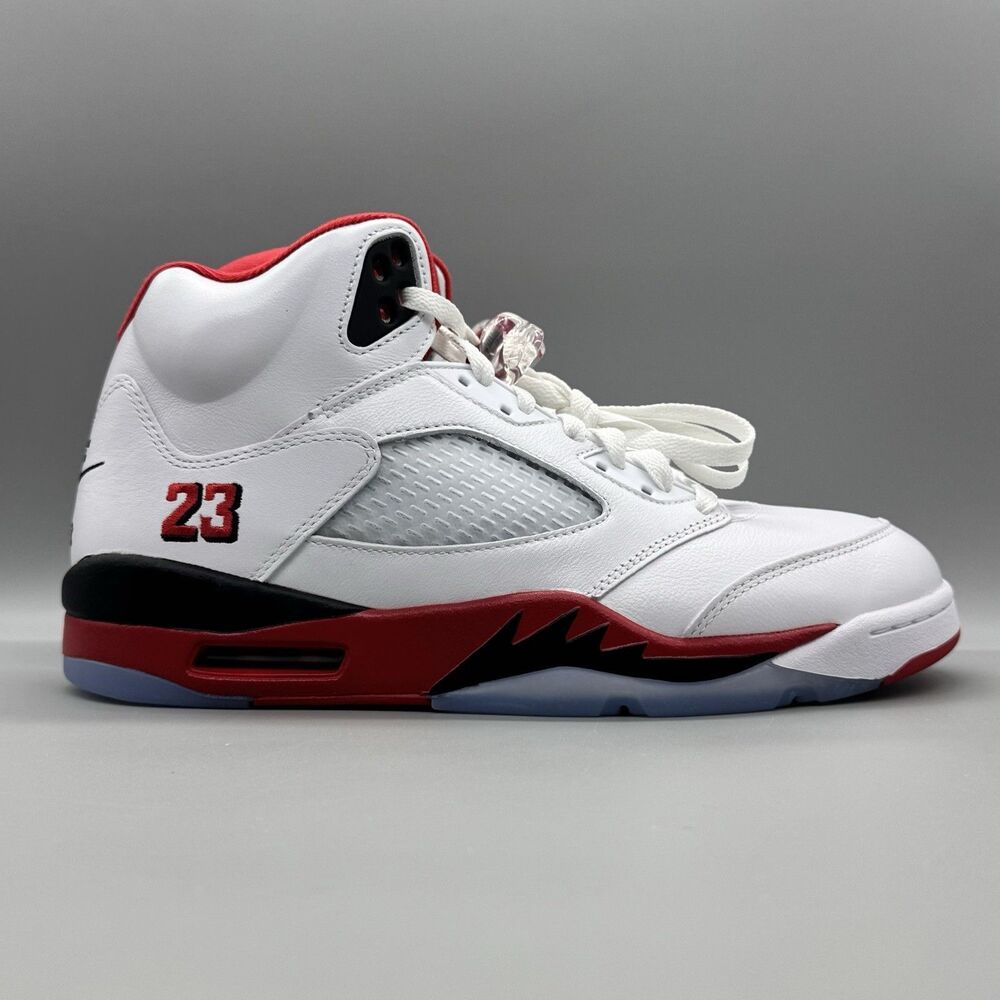 Nike Air Jordan 5 Retro Fire Red Black HQ7978-101 Men's Size 10 Refurbished